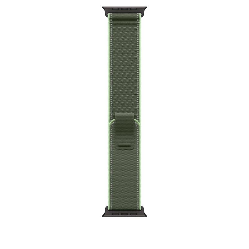 Apple Watch 49mm Loop:  Green/Neon Trail Loop - M/L - Black Titanium Finish