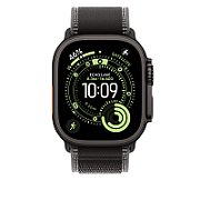 Apple Watch 49mm Loop:  Black/Charcoal Trail Loop - M/L - Black Titanium Finish