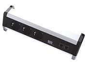 Power strip 3x outlets  2x RJ45  GST18 female