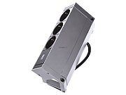 Desk socket outlet 3-way  color: Inox