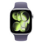 Apple Watch Series 11 GPS 46mm Silver Aluminium Case with Purple Fog Sport Band - S/M