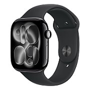 Apple Watch Series 11 GPS 46mm Jet Black Aluminium Case with Black Sport Band - S/M