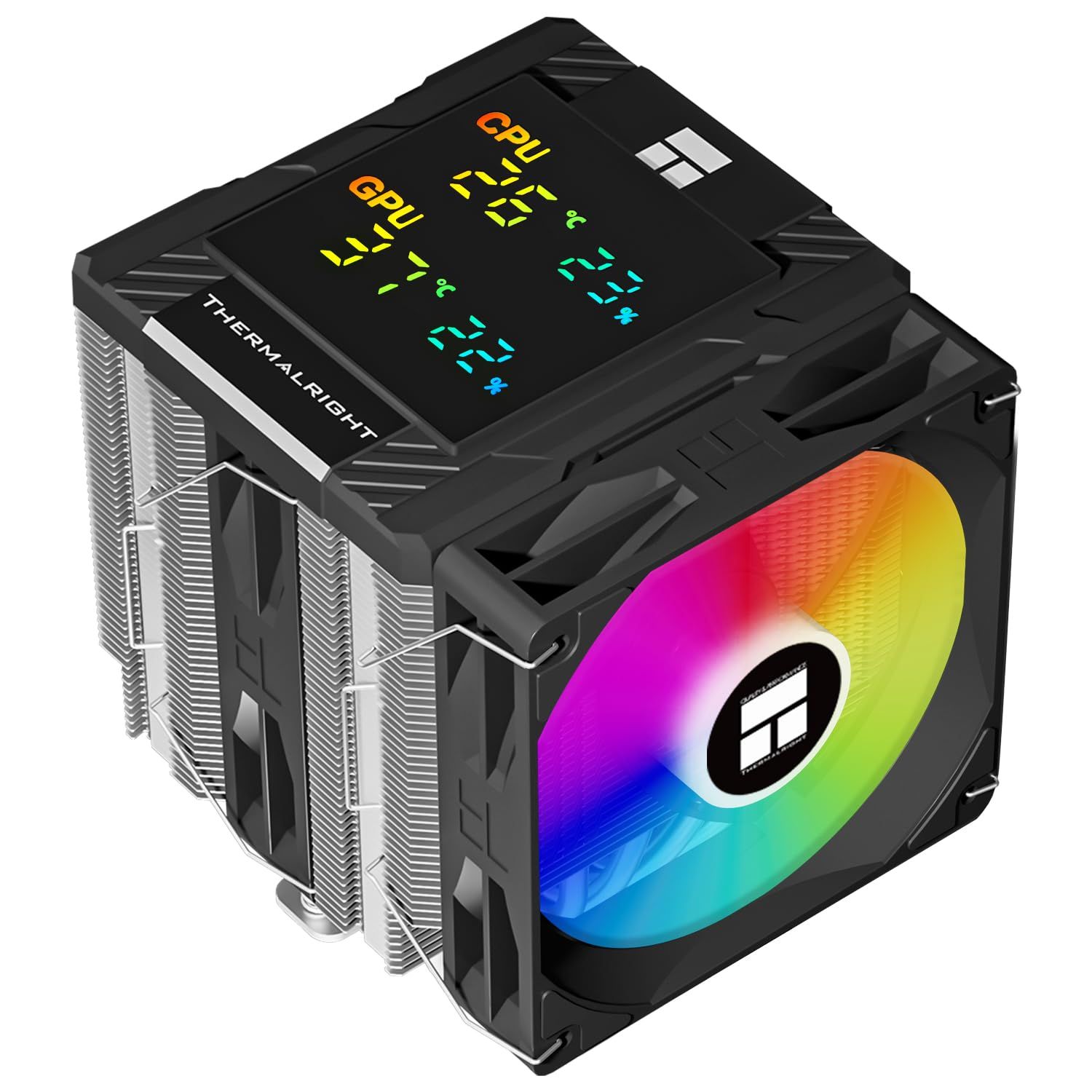 COOLER Thermalright  Peerless Assassin 120 Digital Black  skt. Intel si AMD, racire cu aer, vent. 2 x 120mm (TL-C12C-X28 V2), 1850 rpm, 6 heatpipes, inaltime 162mm, , Peerless Assassin 120 Digital Black   (timbru verde 0.8 lei)