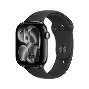 Apple Watch S11 GPS 42mm Jet Black Aluminium Case with Black Sport Band - M/L