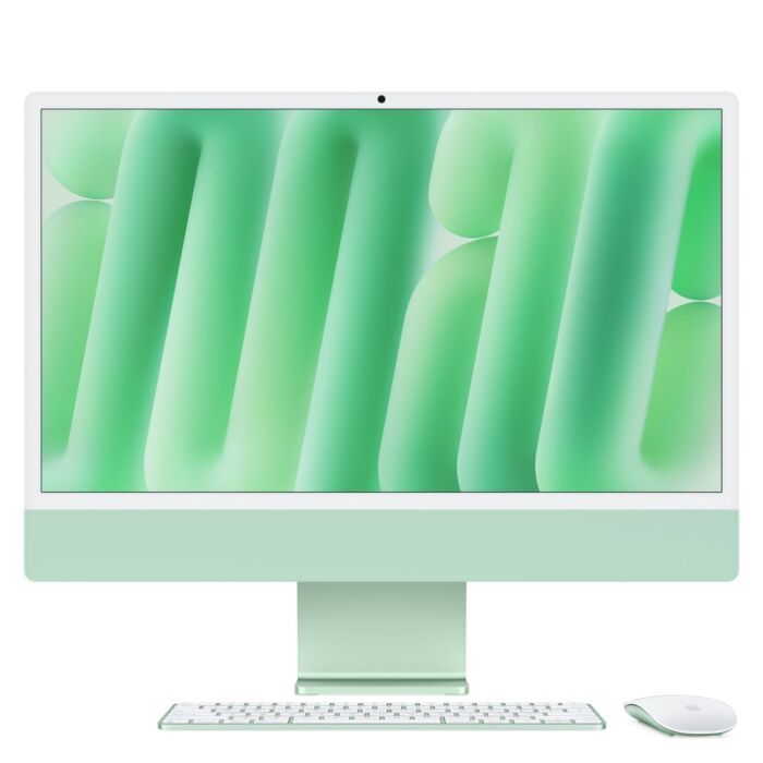 iMac de 24 inci cu display Retina 4.5K: chip Apple M4 cu CPU cu 10 nuclee și GPU cu 10 nuclee, 16GB, SSD de 256GB - Verde