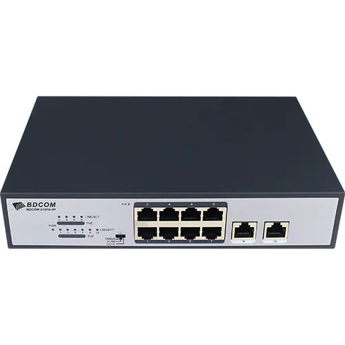 Switch BDCOM S1010-8P PoE 8 porturi, 2 RJ45 (Uplink), 120W