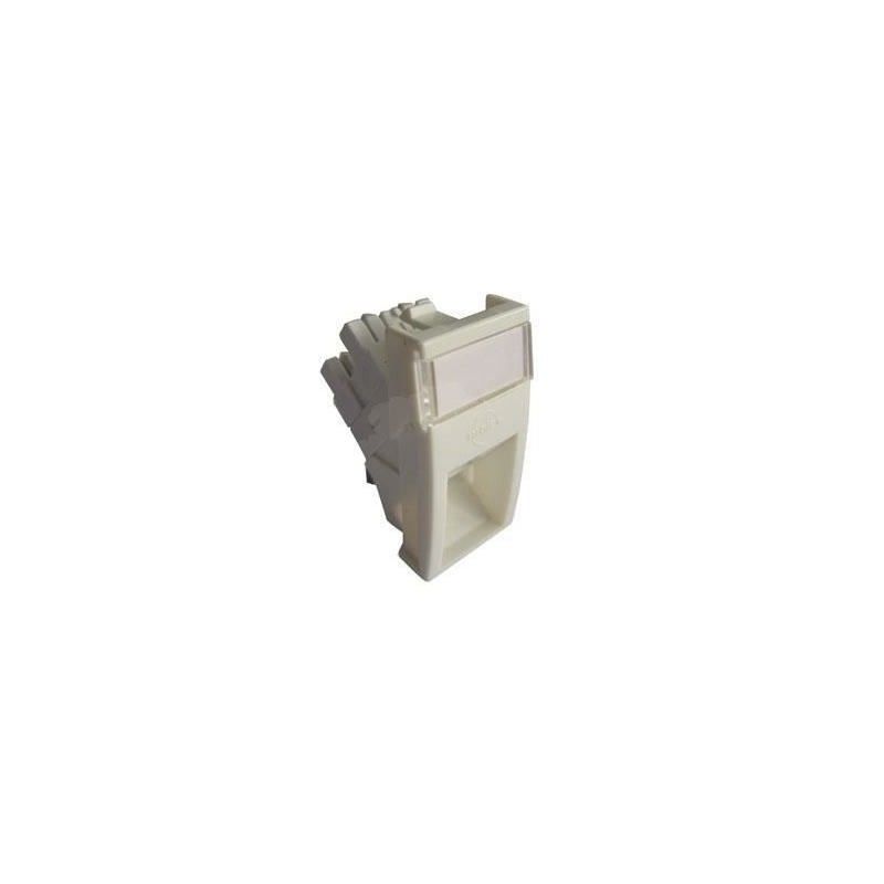 Conector inclinat, 1xRJ45 UTP cat.5e, 22.5x45 PowerCat, alb, (compatibil Legrand Mosaic) - Molex