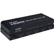 Splitter HDMI 4 porturi, 1 intrare - 4 iesiri, 4K, FULL HD, 3D, alimentator, PremiumCord
