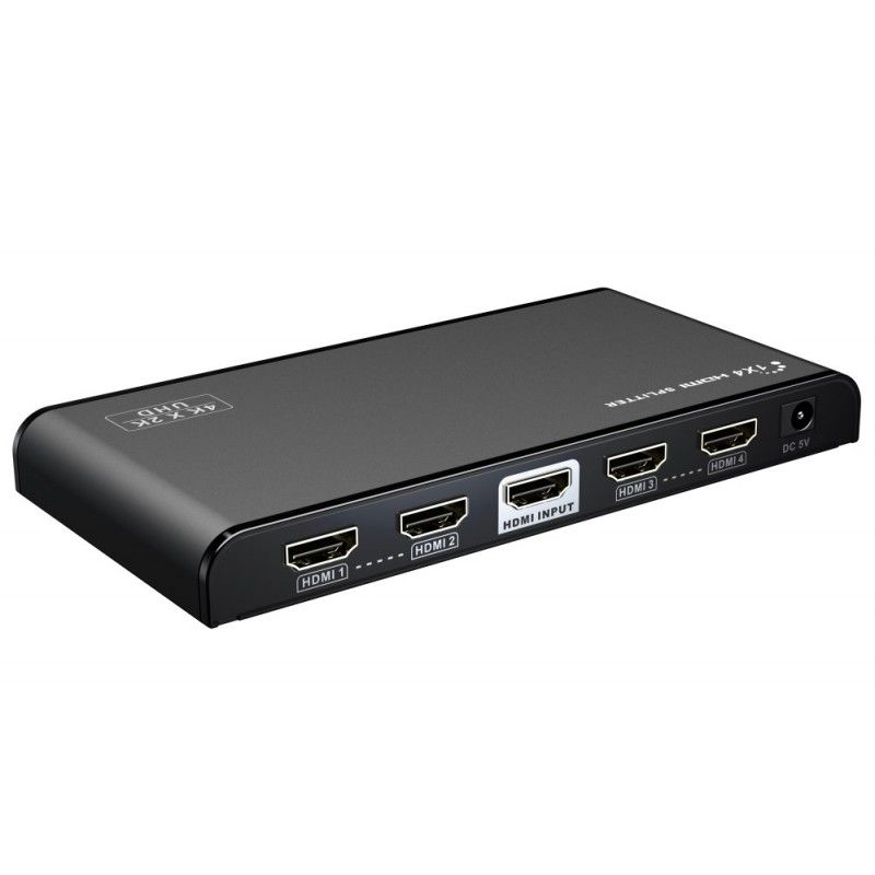 Splitter HDMI 4 porturi, 1 intrare - 4 iesiri, V2.0, 4K x 2K/60Hz, FULL HD, 3D, alimentator, PremiumCord