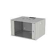 Rack 19'' 15U 580x450, de perete, dezasamblat, usa fata sticla, laterale detasabile, 60kg, seria D-WALL META, DECKRO