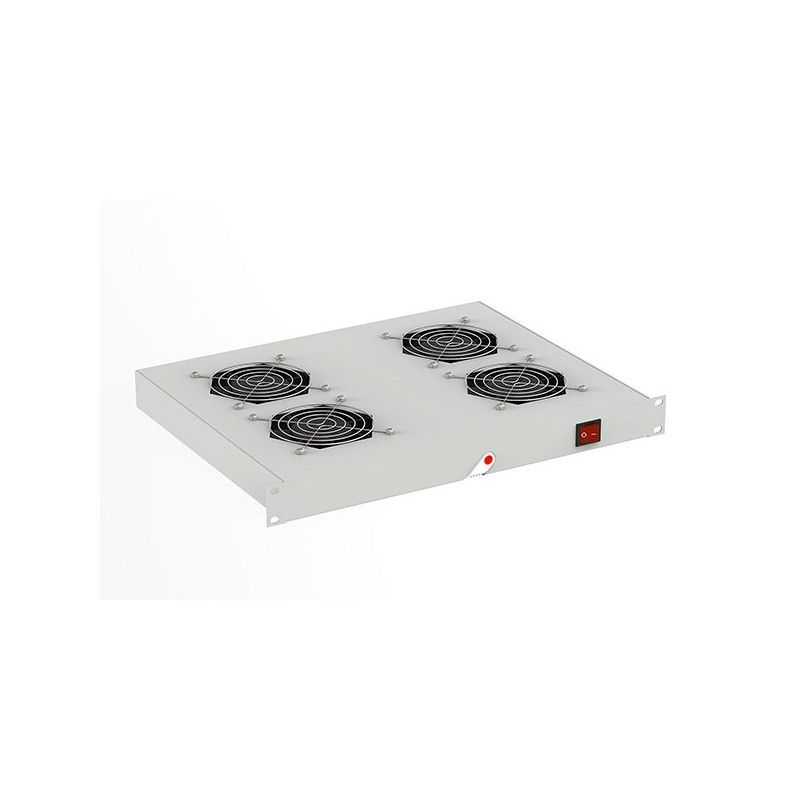 Modul ventilatie cu patru ventilatoare 19'' 1U, intrerupator ON/OFF, DECKRO