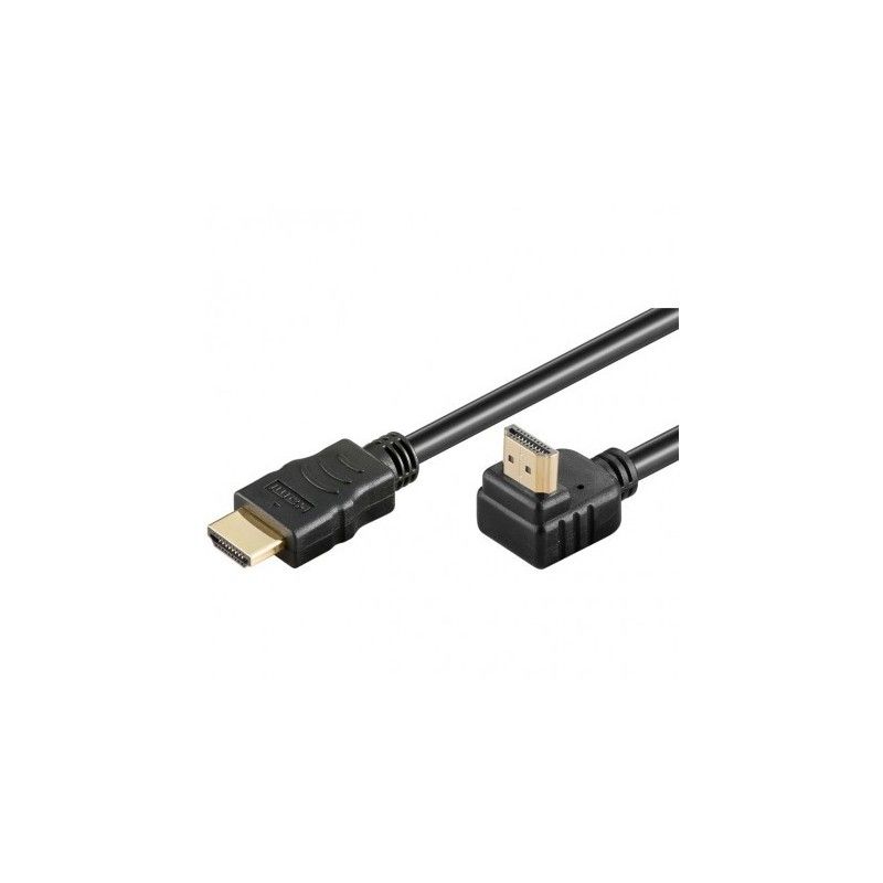Cablu HDMI, conector 90 grade, 4K@30Hz, V1.4, conectori auriti, 2m, PremiumCord