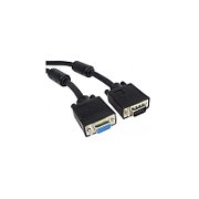 Cablu prelungitor VGA, mama - tata, cu ferite, dubluecranat, 15m, PremiumCord