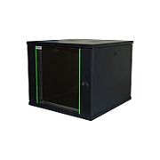 Rack 19'' 15U 600x600, de perete, usa din sticla, panouri detasabile si securizate, dezasamblat, capacitate 100kg, negru RAL9005, D-META-2, DECKRO