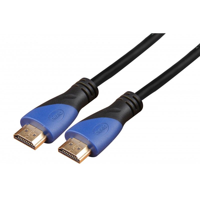 Cablu HDMI, V1.4, tata-tata, 4K@30hz, 1080P, High Speed Ethernet, contacte aurite, 5m, Negru, Nexio