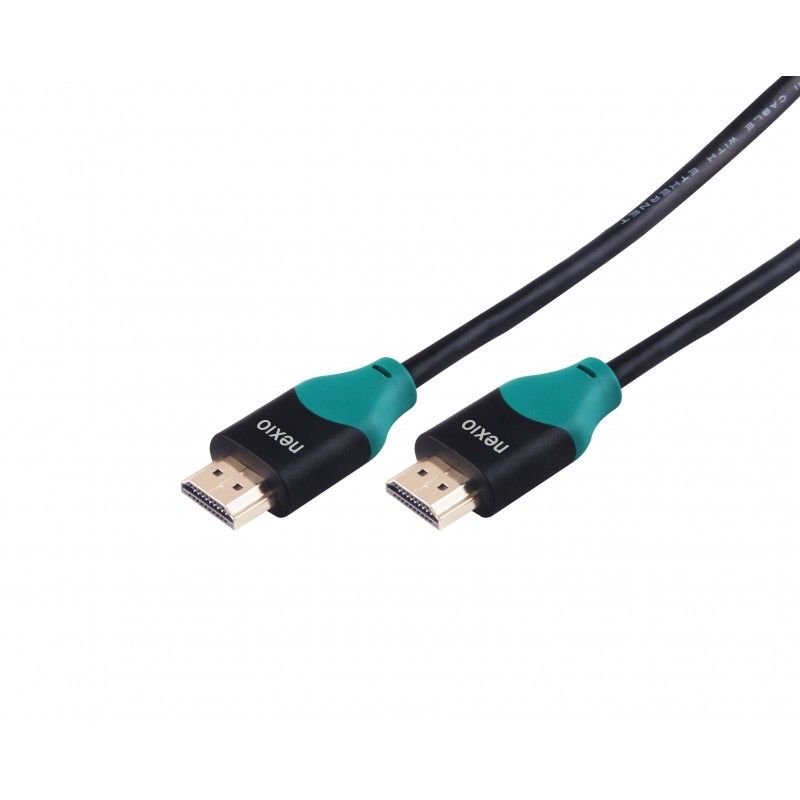 Cablu HDMI, V2.0, tata-tata, 4K@60hz, 1080P, High Speed Ethernet, contacte aurite, 3m, Negru, Nexio