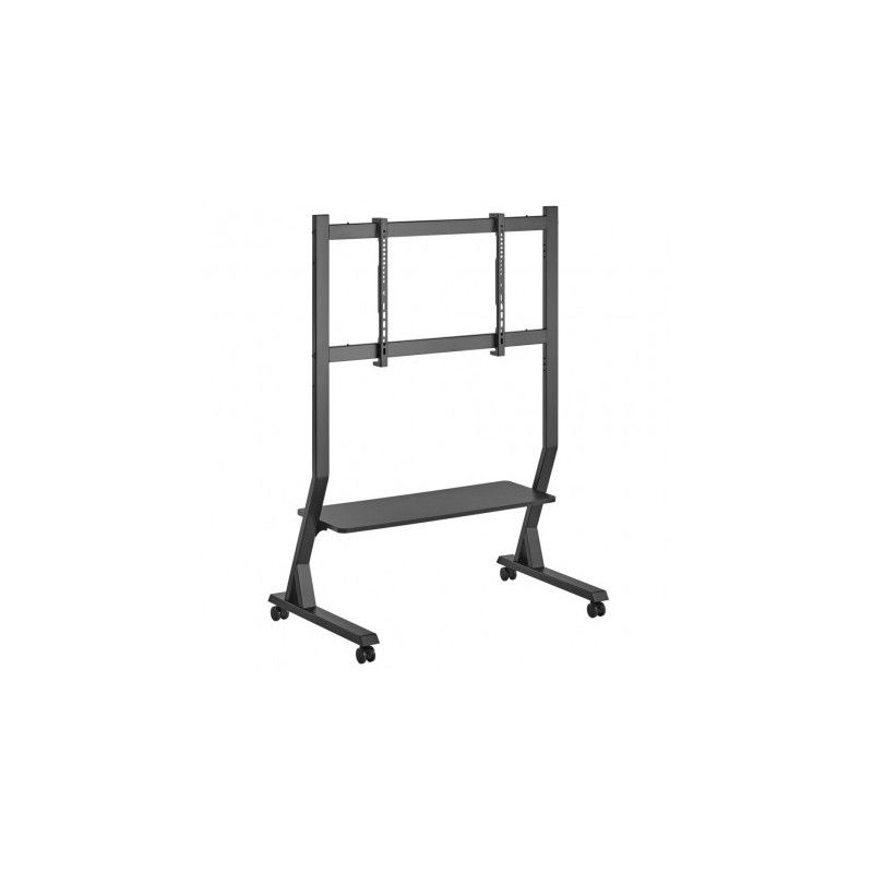 Stand TV pentru prezentare, mobil pe roti, raft dispozitive multimedia, 45-90 inch(114cm-229cm), reglabil inaltime, capacitate sustinere 60KG, Negru, Nexio