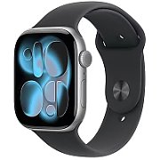 Apple Watch Series 11 GPS + Cellular 46 mm Carcasă din aluminiu gri spațial cu brățară sport neagră - M/L