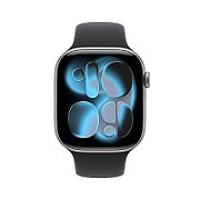 Apple Watch Series 11 GPS 46 mm Carcasă din aluminiu gri spațial cu brățară sport neagră - M/L