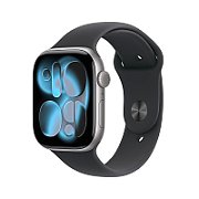 Apple Watch Series 11 GPS 46 mm Carcasă din aluminiu gri spațial cu brățară sport neagră - M/L