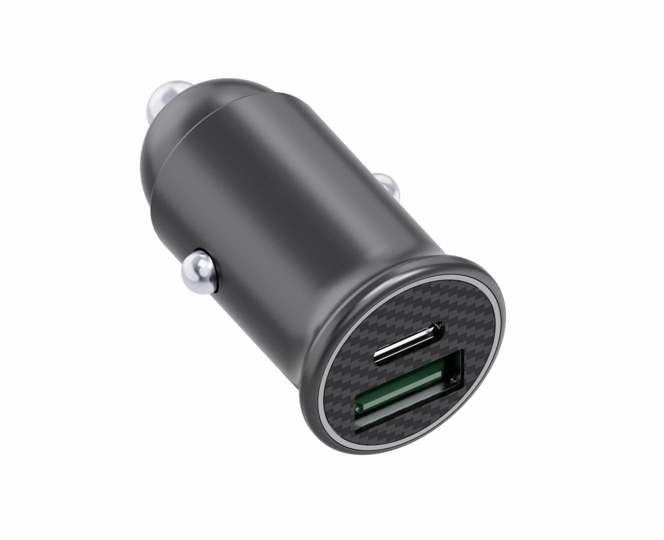 Incarcator auto cu USB-A si USB-C, DC12V IN, (PD3.0), 5V-9V-12V/2,5A (PPS) 3,3-11V/3A (30W) (2)DC24V IN, (PD3.0), 5V-9V-12V-15V-20V/3A, (PPS) 3,3-21V/3A (60W) Ieșire USB-A (QC3.0): DC 5V/3A, 9V/2A, 12V/1,5A (18W),  Funcționare simultană a ambelor porturi: 2×5V/2,4A, 5V/4,8A(24W)