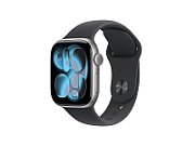 Apple Watch Series 11 jet black aluminium 46mm black sport band Size S/M