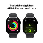 Apple Watch Series 11 jet black aluminium 46mm black sport band Size S/M