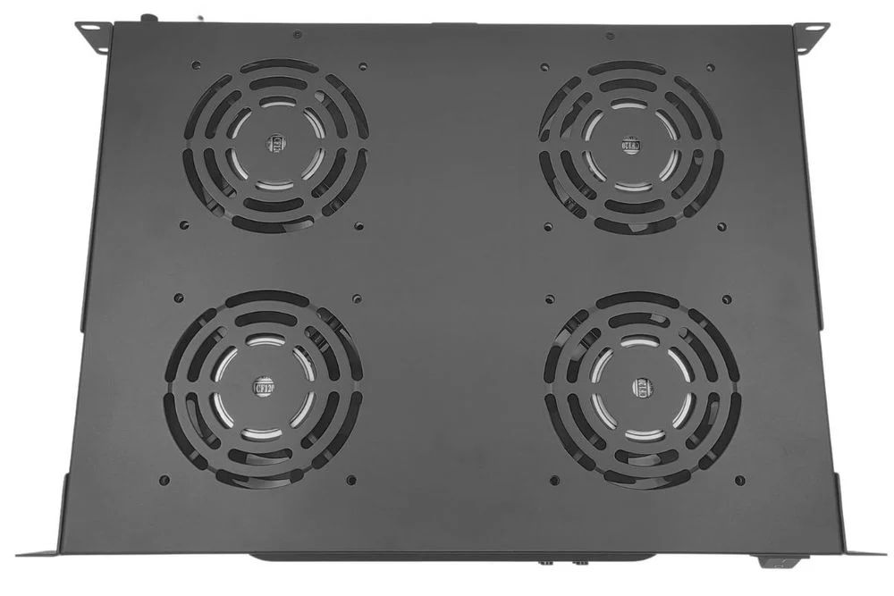 Panou Ventilator 4-Ventilatoare Acoperiș-Raft-Podea cu Termostat 1HE RAL 9005