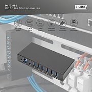 Industrial 7-port USB 3.0 hub  DIN rail