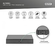 Industrial 7-port USB 3.0 hub  DIN rail