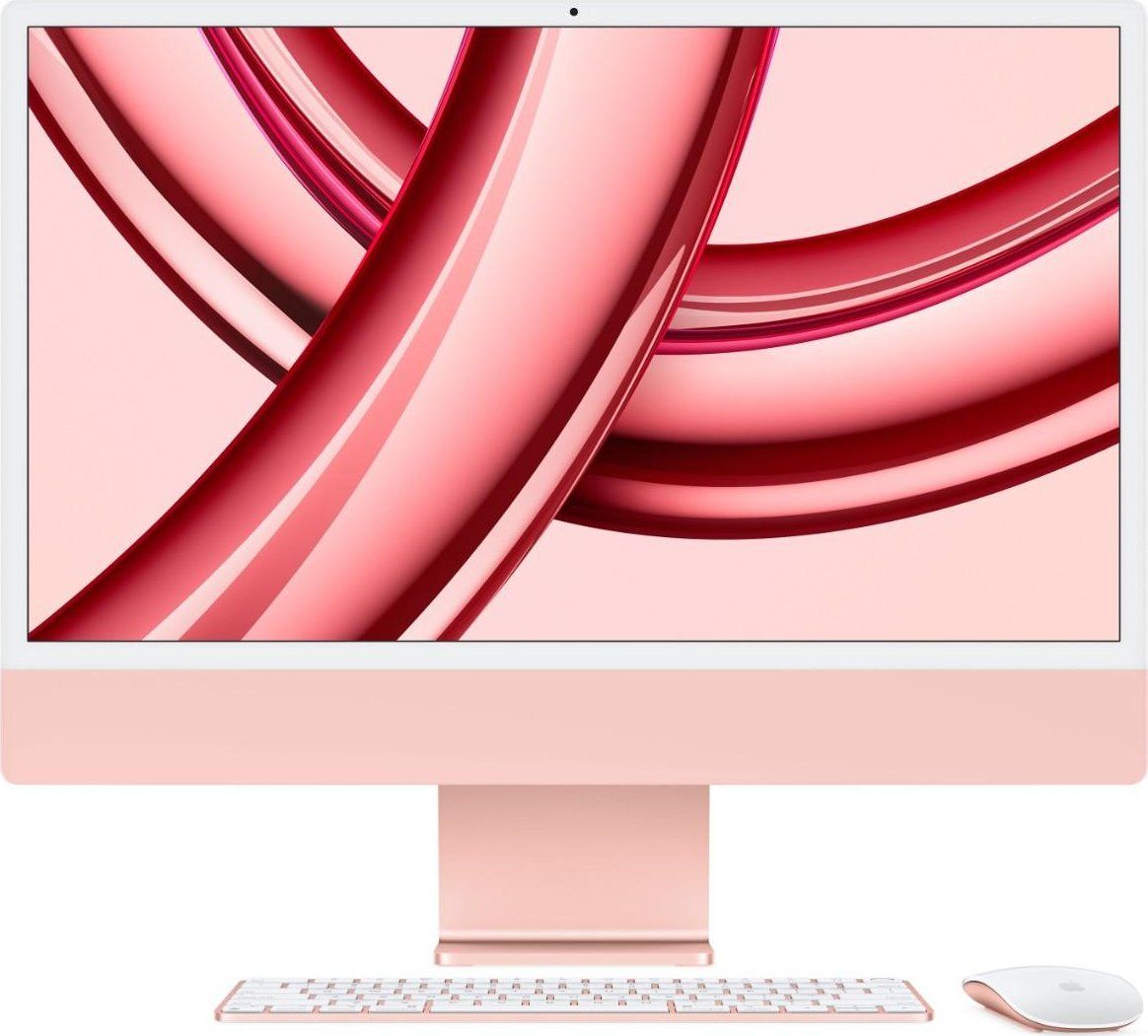 Apple iMac Apple M M3 59,7 cm (23.5 ) 4480 x 2520 Pixel PC all-in-one (multifuncțional) 8 Giga Bites 256 Giga Bites SSD macOS Sonoma Wi-Fi 6E (802.11ax) Roz