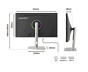 JAPANNEXT Monitor 27  IPS 200Hz 0.5ms Full HD, Height & Tilt Adjustment (HSP) Integrated Speaker, G-Sync/FreeSync