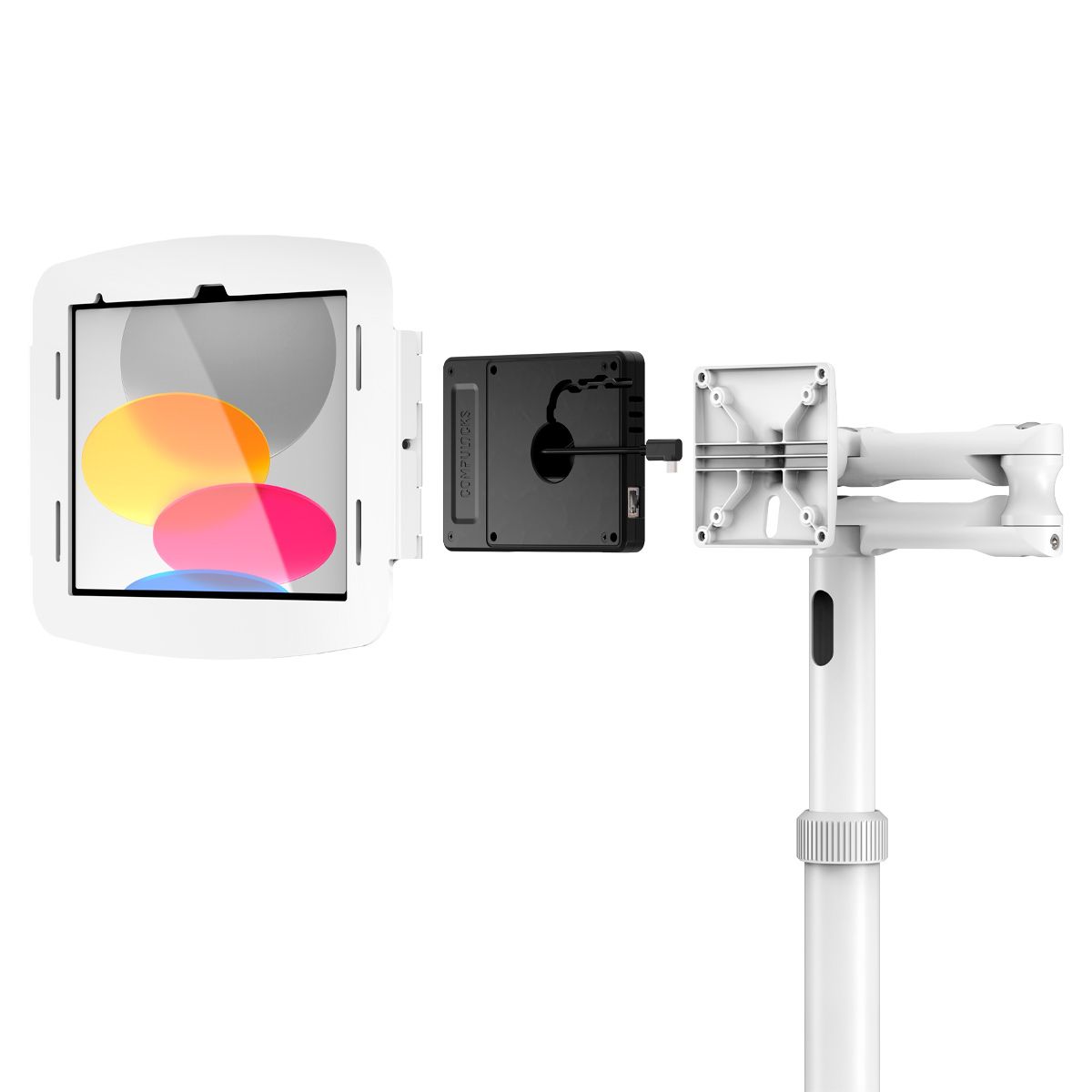 IPAD 10TH-11TH A16 GEN SPACE EN/MEDICAL ROLLING CART EXT+HUB WHT