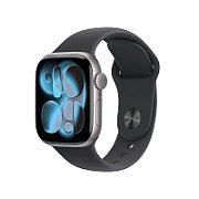 Apple Watch Series 11 GPS 42mm Carcasă din aluminiu gri spațial cu brățară sport neagră - S/M