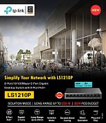 Switch TP Link 8-Port 10/100Mbps+2-Port Gigabit Desktop Switch with 8- Port PoE+, 10BASE-T: UTP category 3, 4, 5 cable (maximum 100m), 100BASE- TX: UTP category 5 or above cable (maximum 100m), 1000BASE-T: UTP category 5e or above cable (maximum 100m), 5.6 Gbps