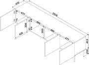 Cama RTV cabinet ISLA 200x40x60 mat black