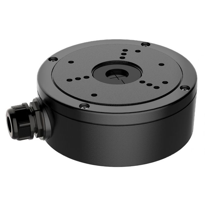 Hikvision Junction box DS-1280ZJ-S/BK ideala pentru montarea camerelor dome/bullet si protejarea cablurilor de legaturi. Confectionata din metal si poate sustine pana la 4.5 kg, culoare alba, dimensiuni :137 mm × 54 mm × 171.5 mm, greutate : 0.66kg, culoare: negru.