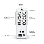 Ubiquiti UPS-Tower-EU UniFi managed 1kVA uninterruptible power supply with 5 surge-only outlets and 5 software-resettable surge and backup devices