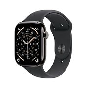 Apple Watch Series 11 GPS + Cellular 42mm Carcasă din Titan Ardezie cu Brățară Sport Neagră - S/M