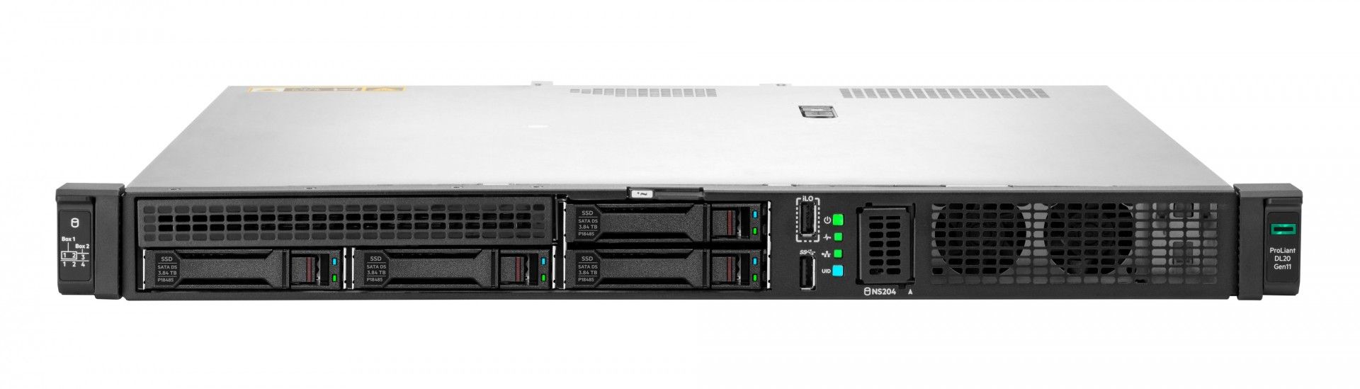 HPE ProLiant DL20 Gen11 6325P 3.5GHz 4c 1P 1x32GB-U 4SFF 2x480GB SSD 1x1000W PS EU Server