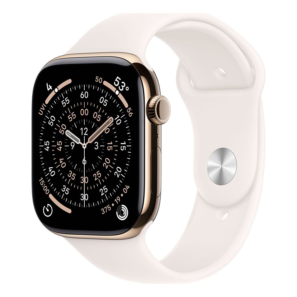 Apple Watch S11 Cellular 46mm Gold Titanium Case with Light Blush Sport Band - S/M