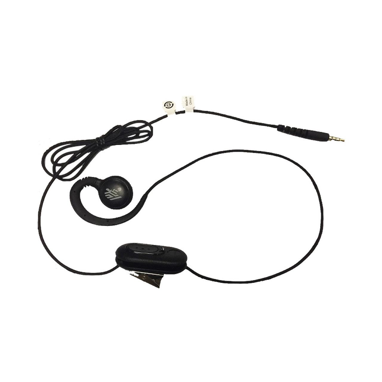 Standard 3.5MM WIRED HEADSET FOR PTT + VOIP W/ ROTATING EAR PIECE FOR RIGHT/LEFT EAR WEARING.