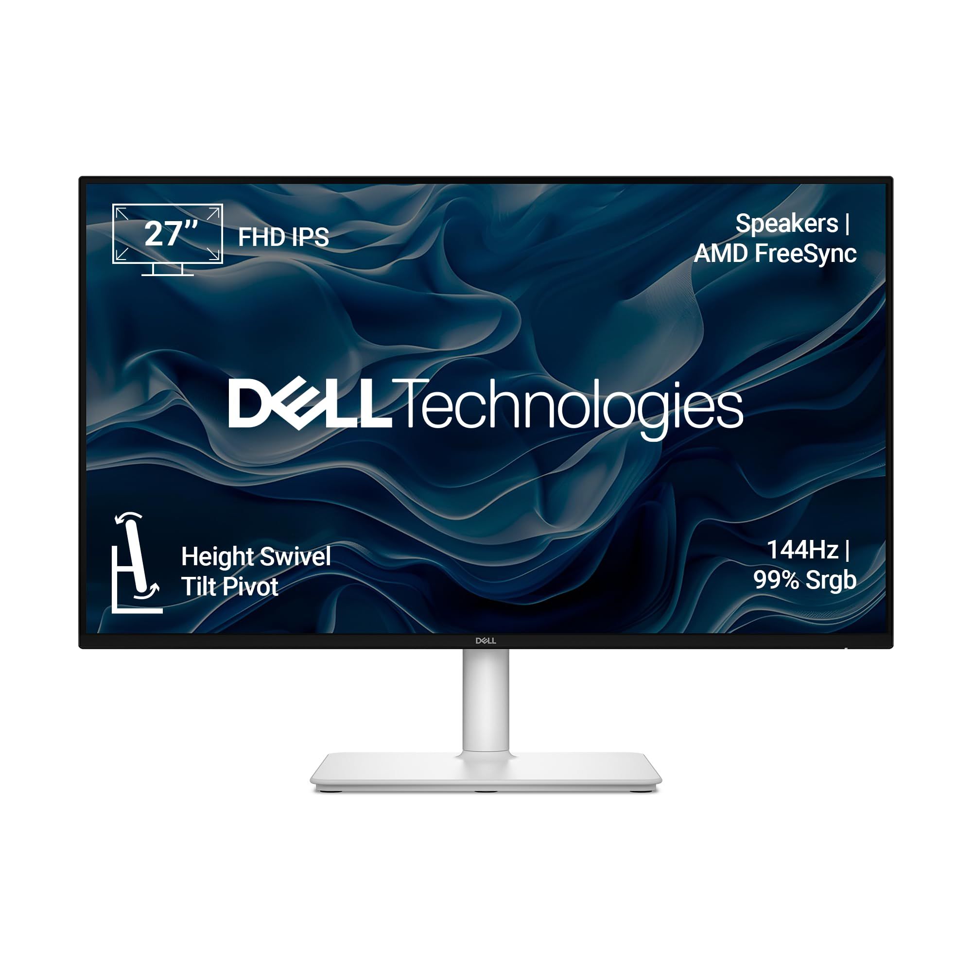Dell 27 Plus Monitor - S2725HSM 27  FHD 1920x1080 144Hz, AMD FreeSync, 99% sRGB (CIE 1931), 82 PPI, 16:9, IPS, AG, 300 cd/m2, 1500:1, 178/178, 1ms/4ms/5ms/8ms, HDMI, Dual 53W speakers, Height, Swivel, Tilt, Pivot