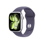 Apple Watch Series 11 GPS 42 mm, carcasă din aluminiu argintie cu brățară sport violet - M/L