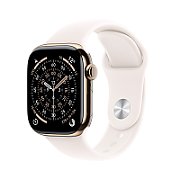 Apple Watch Series 11 GPS + Cellular 42mm Carcasă din Titan Aurie cu Brățară Sportivă Roz Deschis - S/M