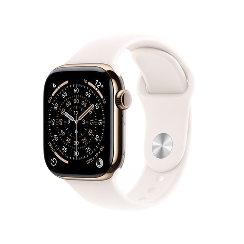 Apple Watch Series 11 GPS + Cellular 42mm Carcasă din Titan Aurie cu Brățară Sportivă Roz Deschis - M/L