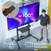 ONKRON Stojak Mobilny Motoryzowany do TV lub Paneli Interaktywnych 50 -100   max 130 kg  czarny TS1991E