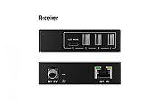 Extender prin cablu de pereche răsucită Cat.6A USB 3.1 Gen1 până la 100m, 3x USB-A, 1x USB-C până la 5 Gbps, 1x RJ45 (Gigabit Ethernet) - set (recepție/transmis