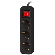 LANBERG Power strip 3x Shuko 1.5m Circuit breaker black
