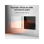 AENO Premium Eco Smart Quadro Wall Heater, 500W, 50x50 cm., Tempered glass, Infrared+convection heating type, LED display Plug type: Europe (E/F type), BLACK, , Made in Poland